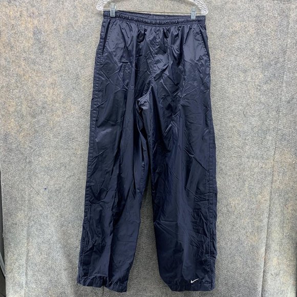 Nike Sweatpants Men Large Blue Navy Joggers Outdoor Pockets Pants Swoosh VTG